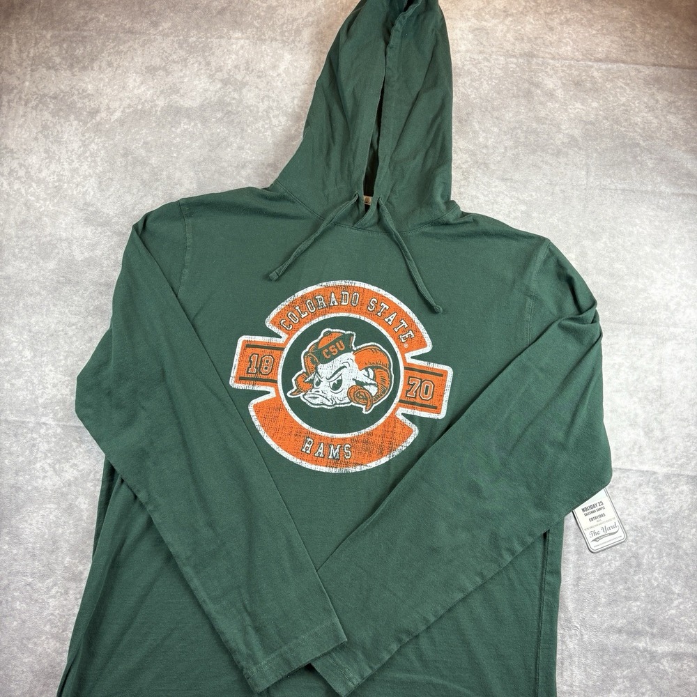 Colorado State Rams Hoodie Mens L Green Long Sleeve College NCAA Sample Rare NEW